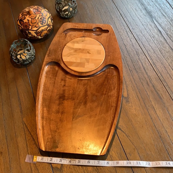 Vintage Mid-Century Modern Charcuterie Wood Tray - Picture 3 of 9